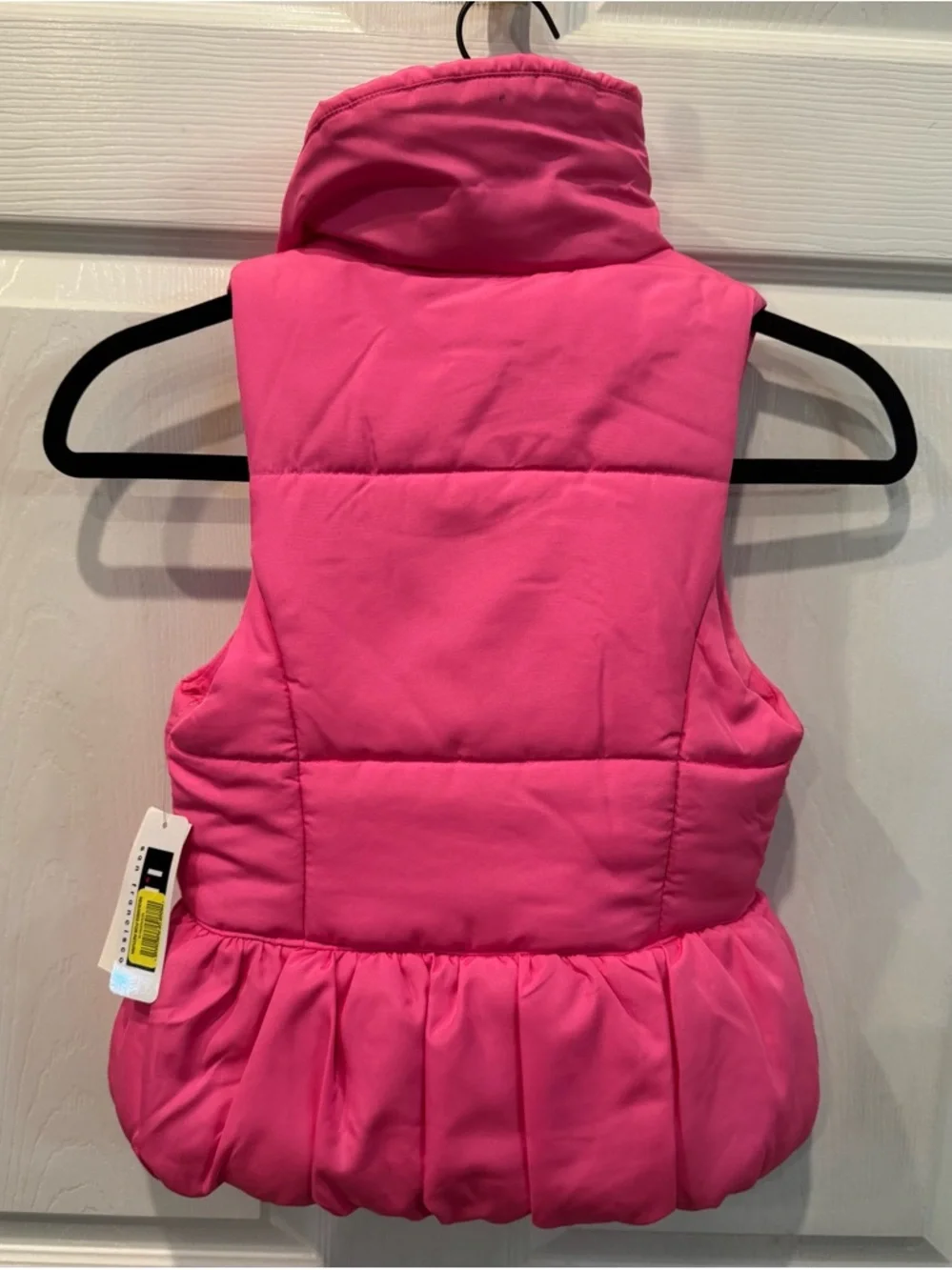 I.N. Girl Pink Quilted Collared Puffer Vest Ruffle Hem Girl’s Size Small (7-8)